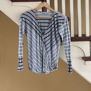 Red Haute Stripped Wrap Top M